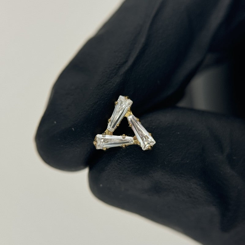 Triángulo de Zirconias Baguett