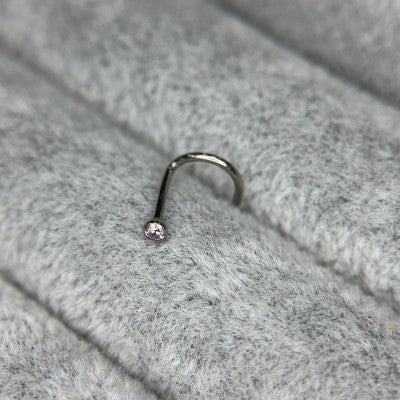 Nostril con brillo Titanio F-136