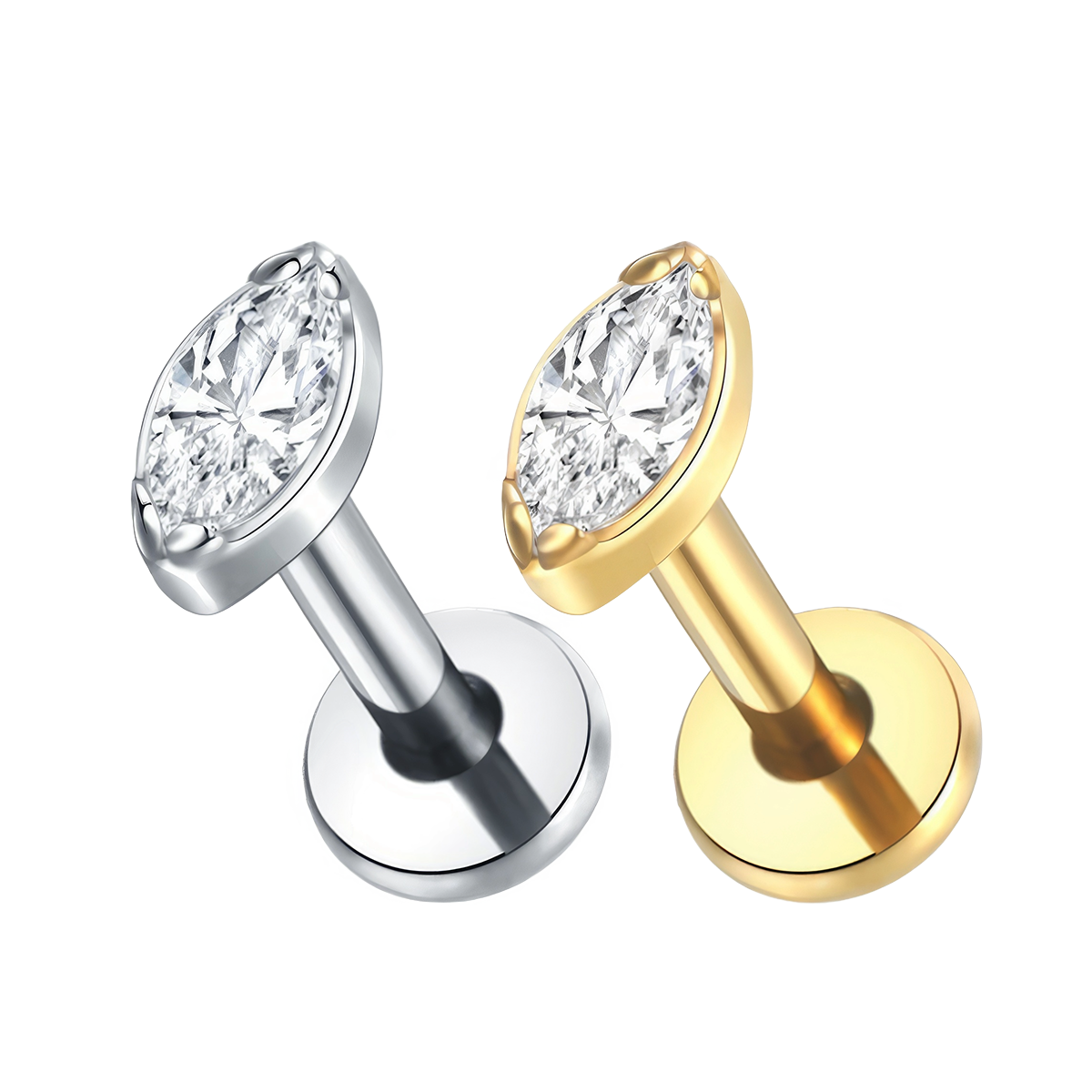 Labret helix titanio brillo ovalado