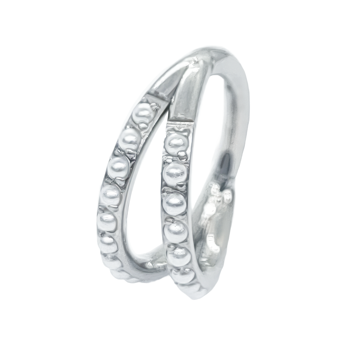 Clicker doble anillo con brillos de Zirconia cúbica