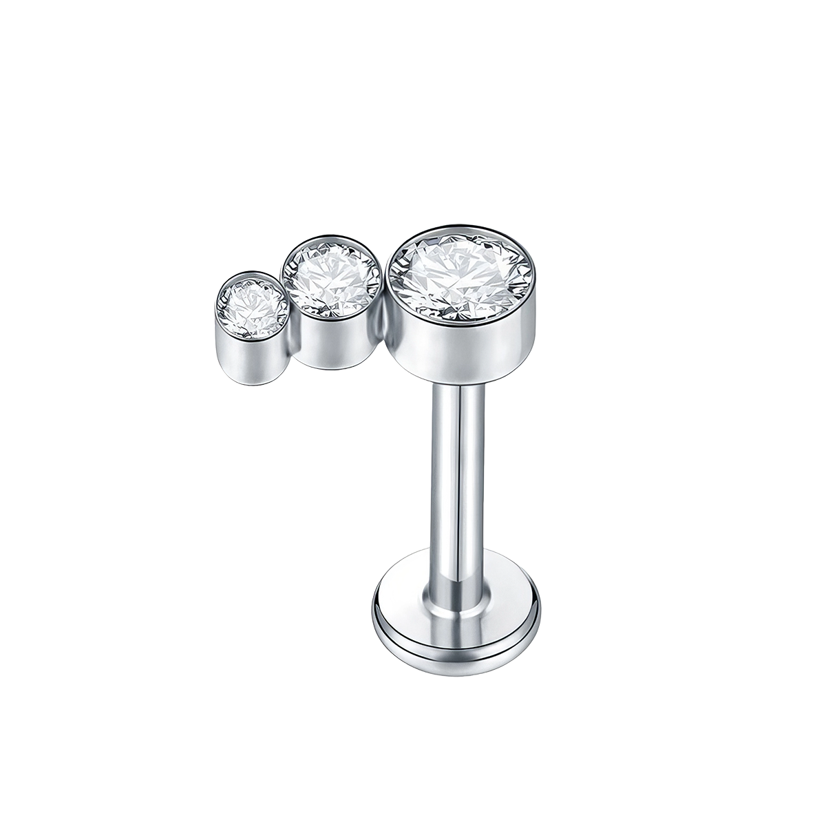 Labret helix titanio 3 brillos desiguales