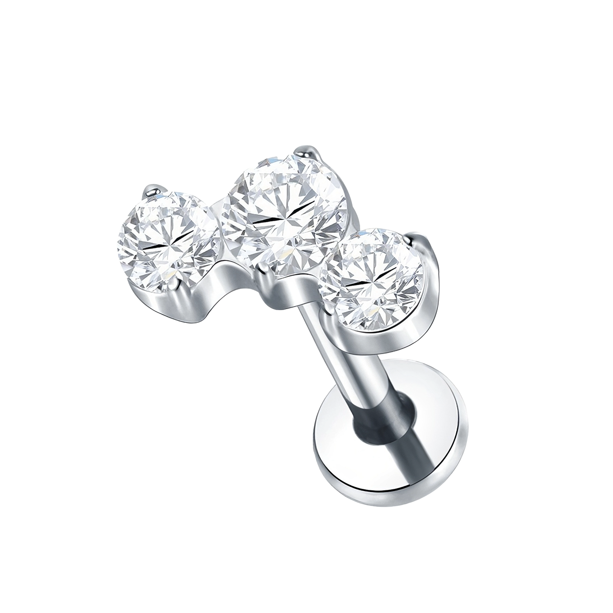 Labret helix titanio 3 brillos engarzadas