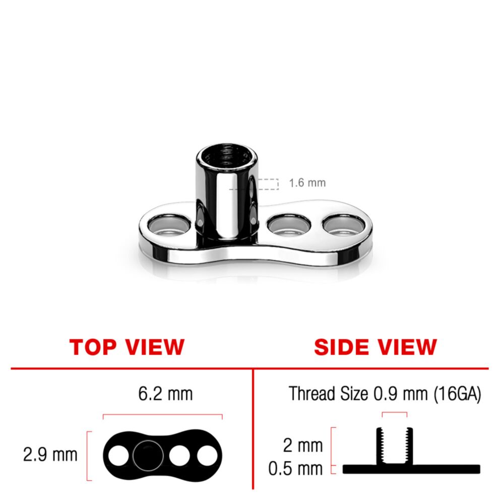 Anclaje dermal de 3 orificios Titanio F-136